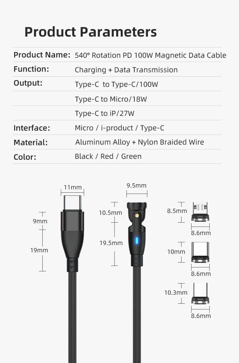 Magnetic USB Charging Cable – USB C, Lighting and Micro Compatible ...